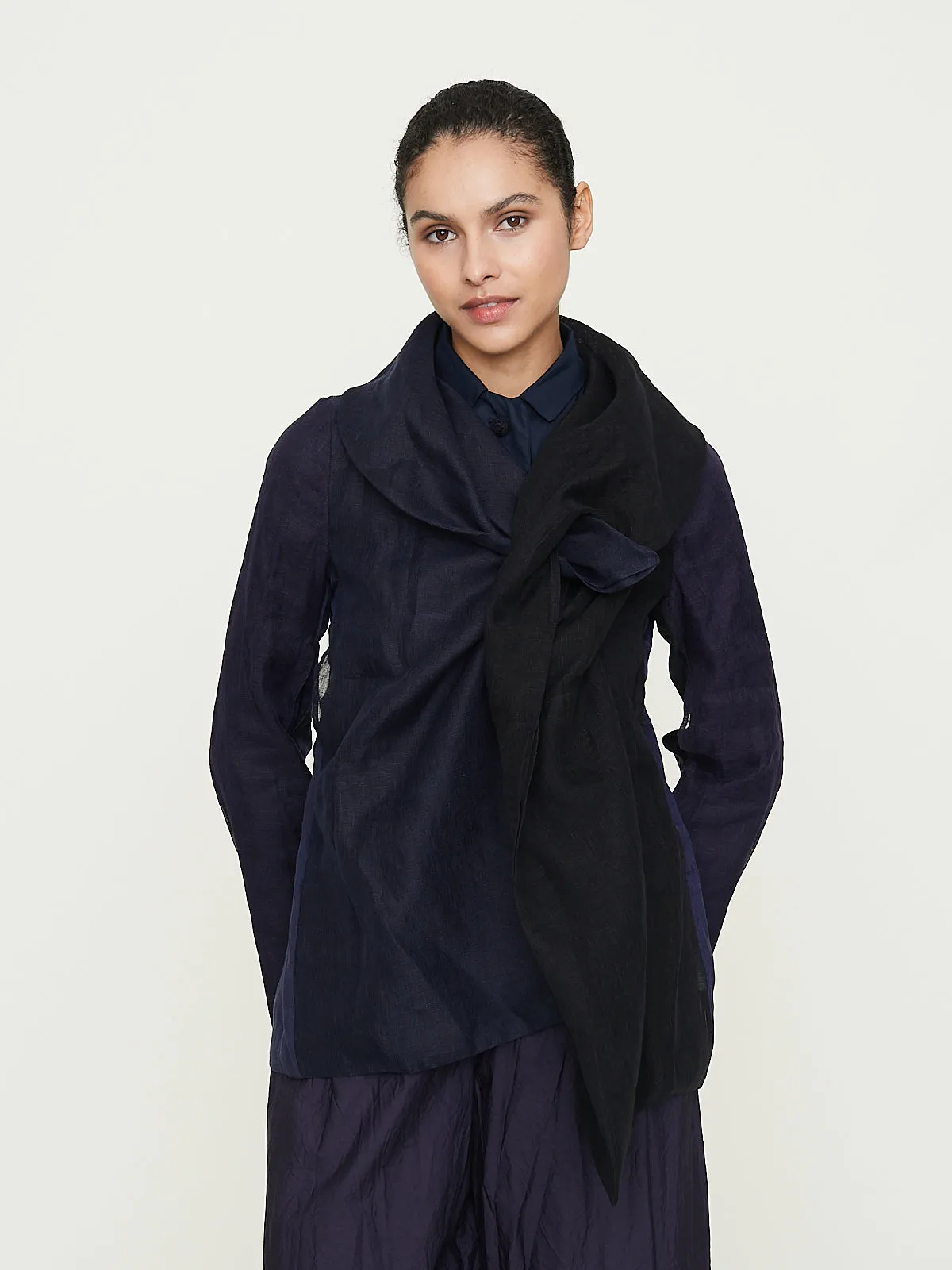 Giacca Jacket Cavallo Donna Fodera Tasconi Lavata in Navy Blue