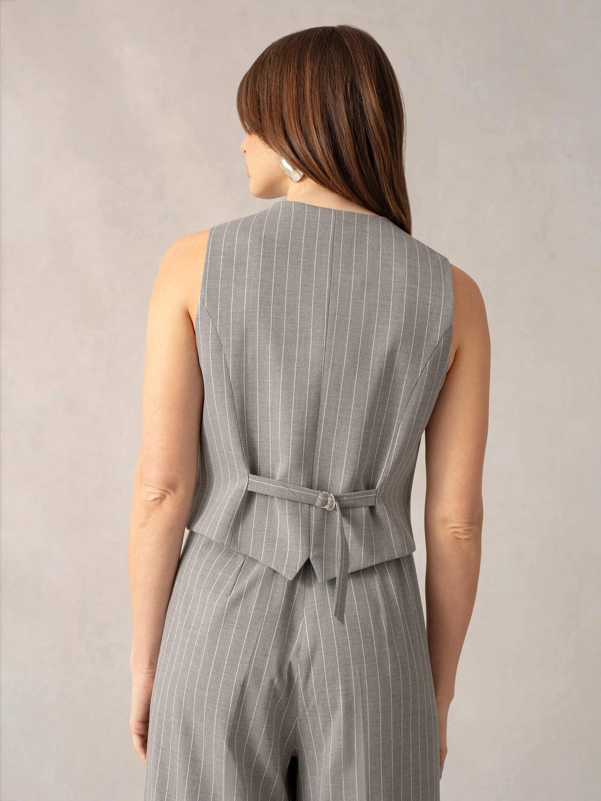 Grey Pinstripe Waistcoat