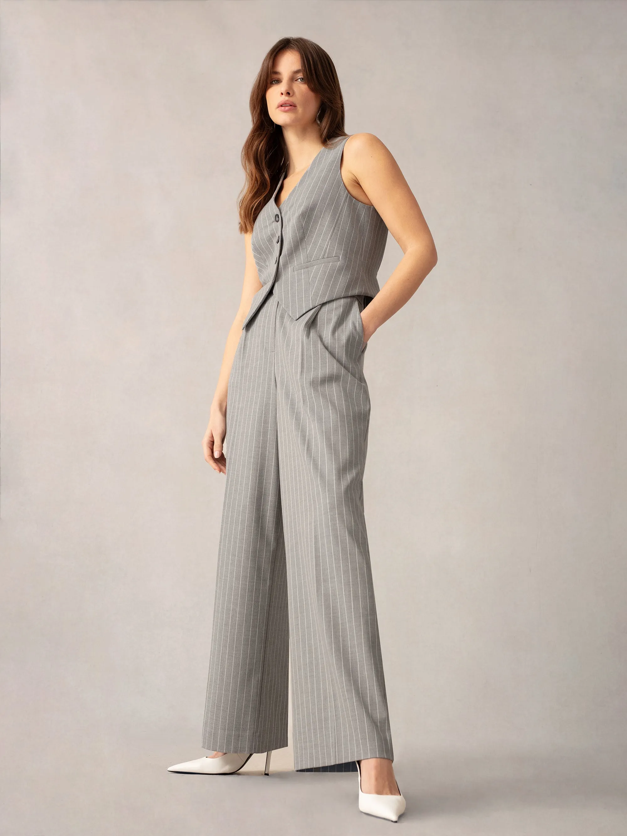 Grey Pinstripe Waistcoat