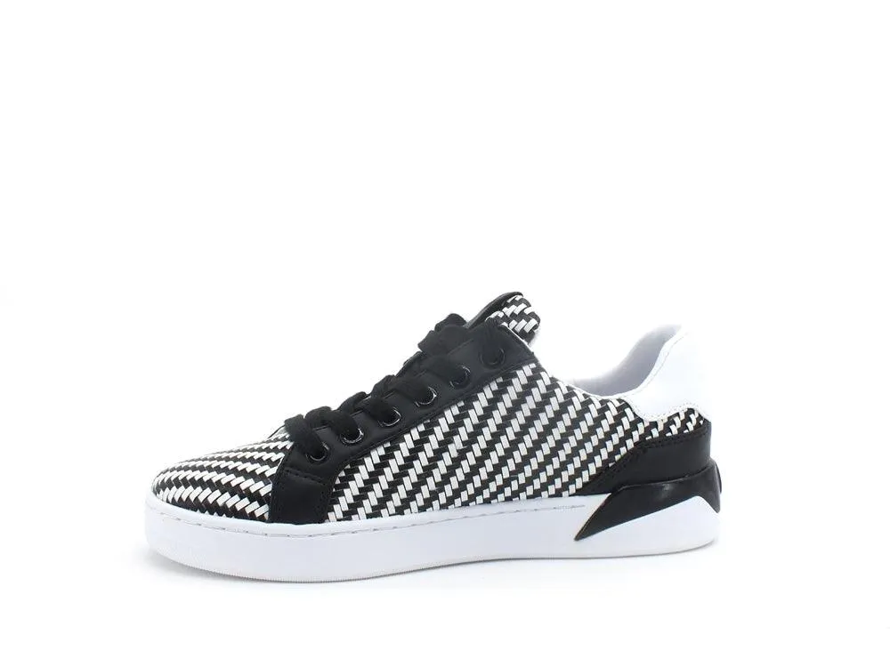 GUESS Sneaker Intreccio Bicolor Logo Retro Black White FL5RF3FAP12