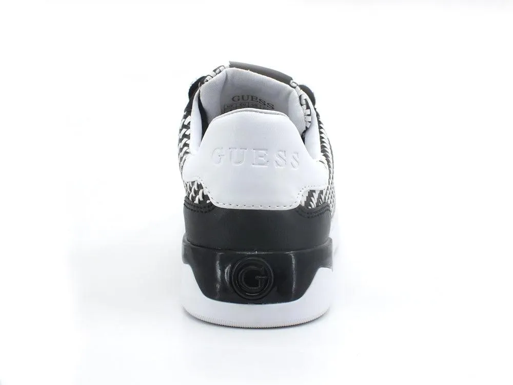 GUESS Sneaker Intreccio Bicolor Logo Retro Black White FL5RF3FAP12