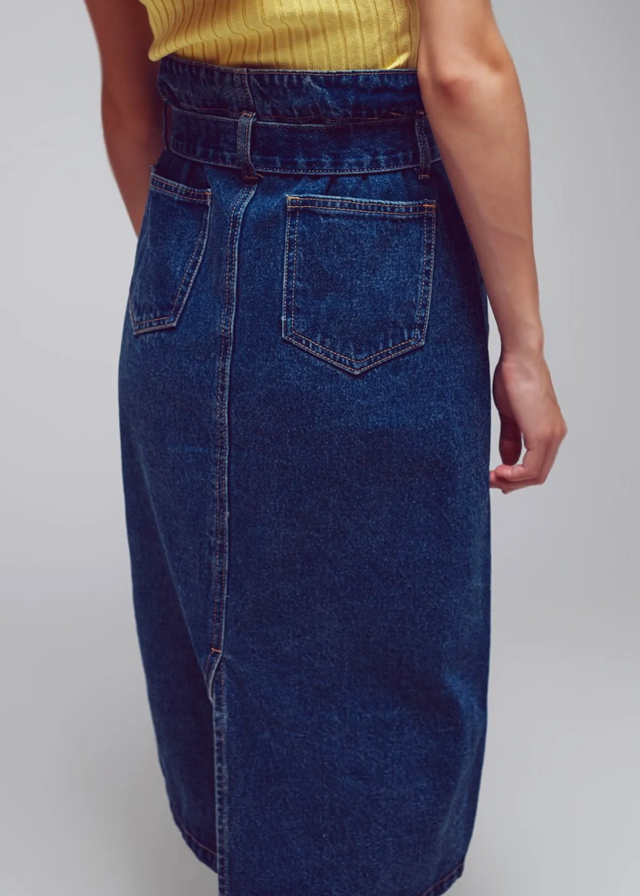 Hazel Denim Midi Skirt