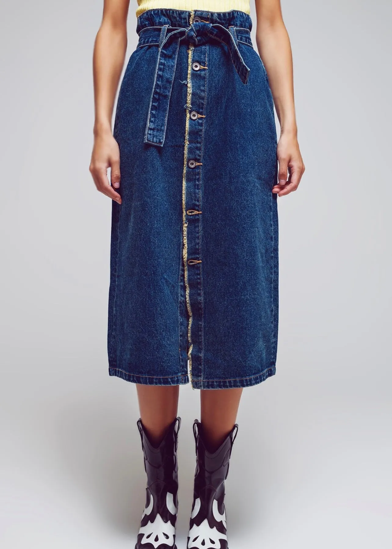 Hazel Denim Midi Skirt