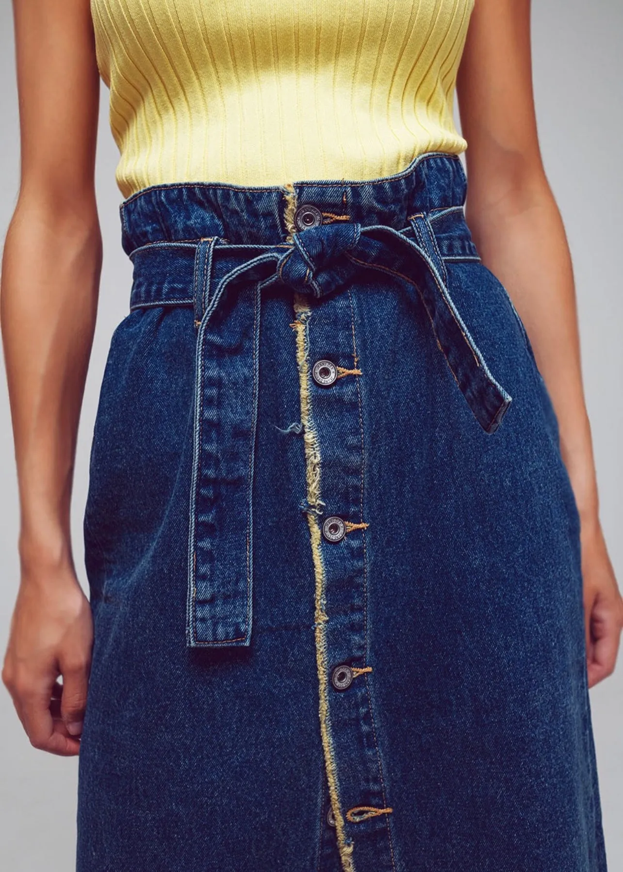 Hazel Denim Midi Skirt