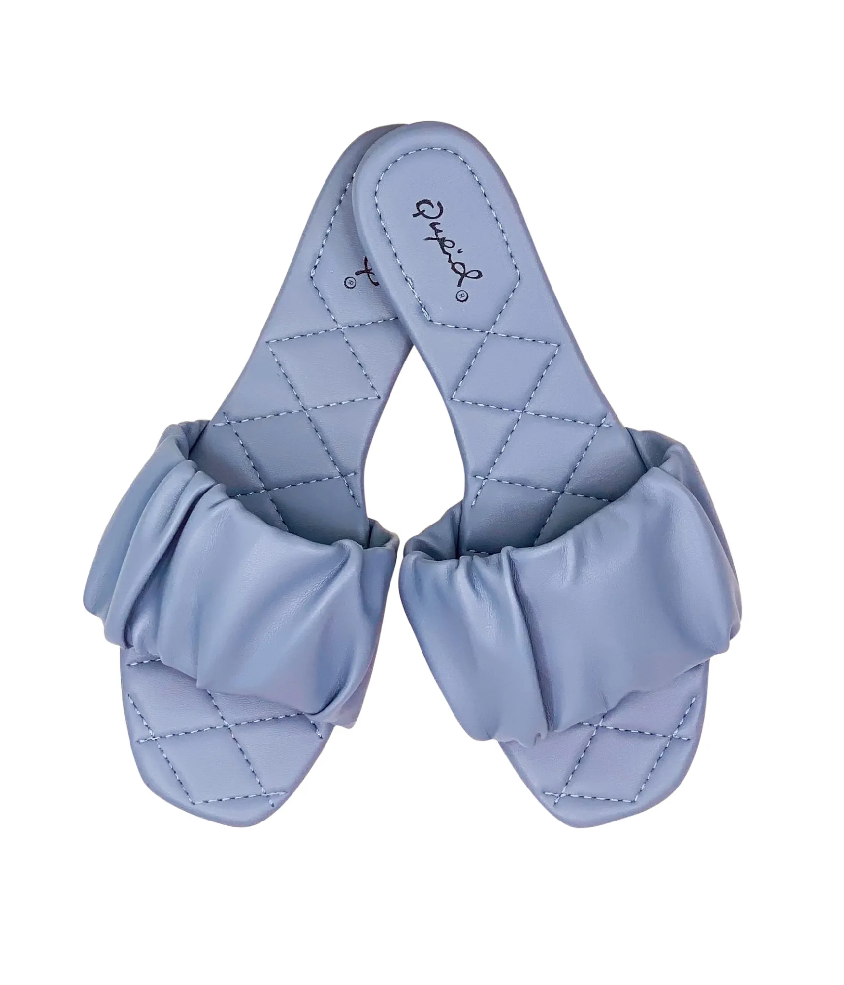 Hazy Rouched Sandal in Ash Blue