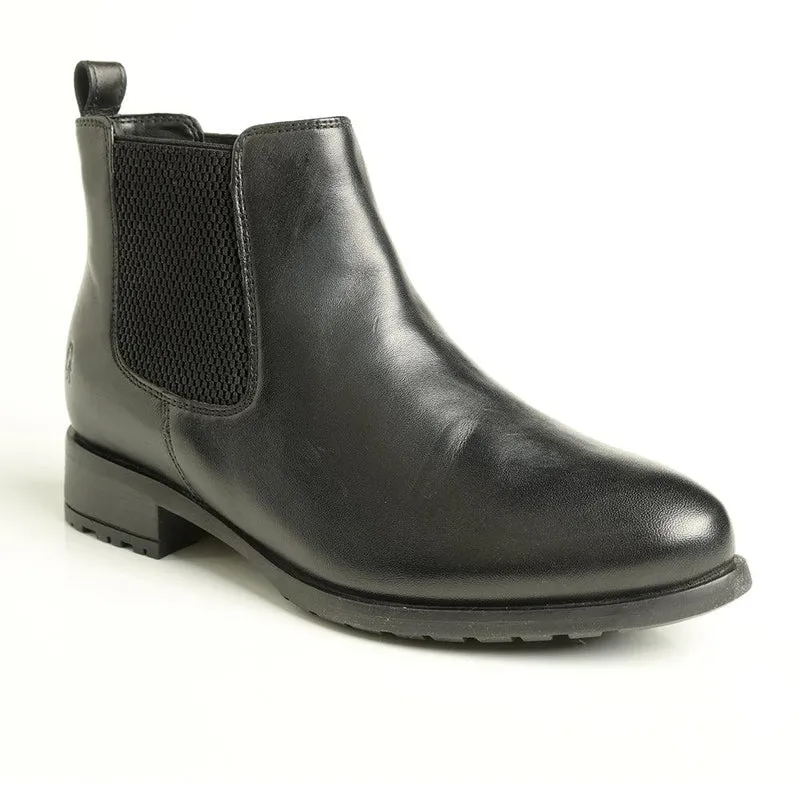 Hush Puppies Gigi Leather Gusset Boot - Black