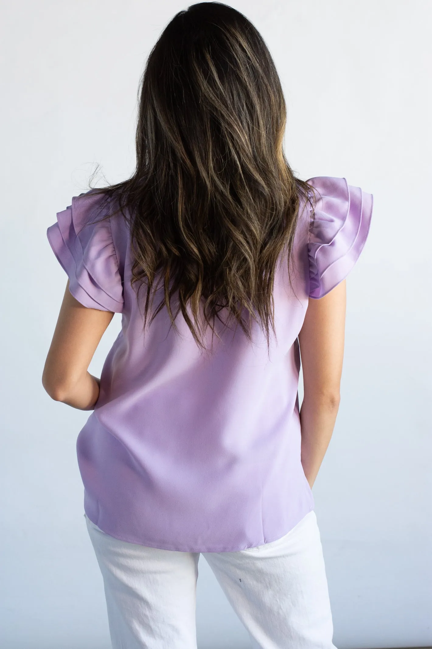 In a Dream Lavender Ruffle Top