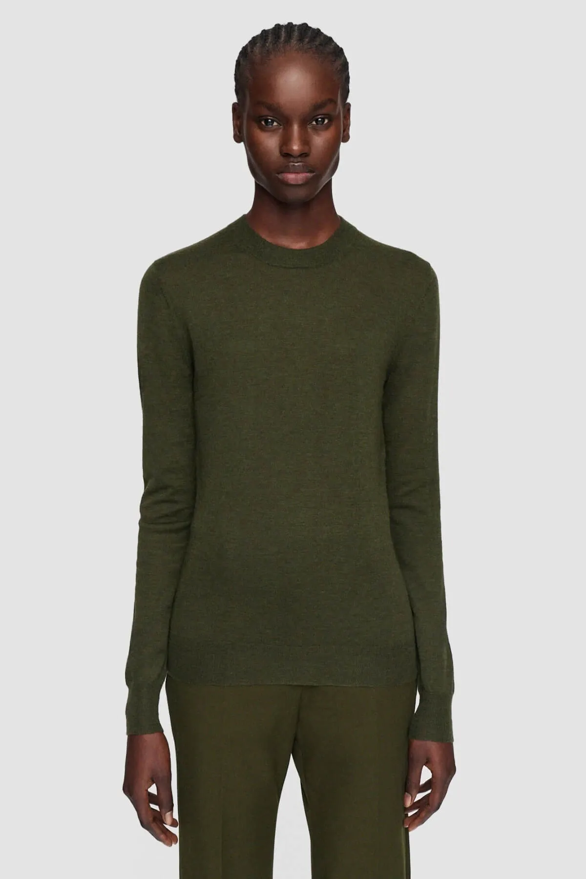 Joseph Cashair Round Neck Knit Jumper - Hass Avocado