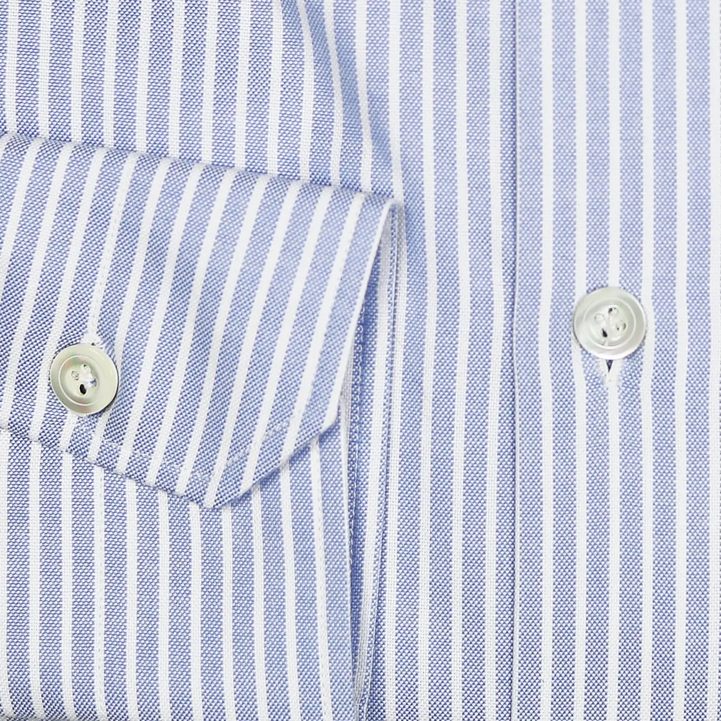 Light Blue Striped Oxford Semi-cutaway Shirt