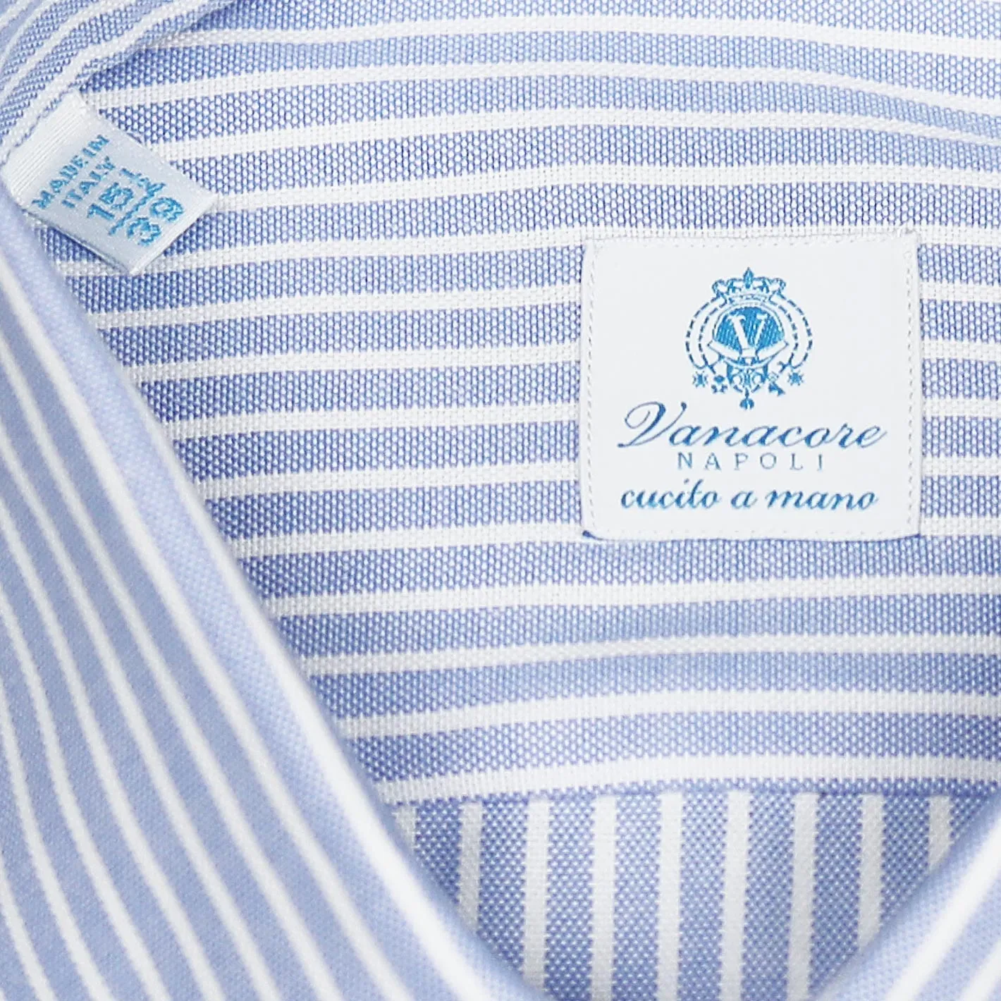 Light Blue Striped Oxford Semi-cutaway Shirt