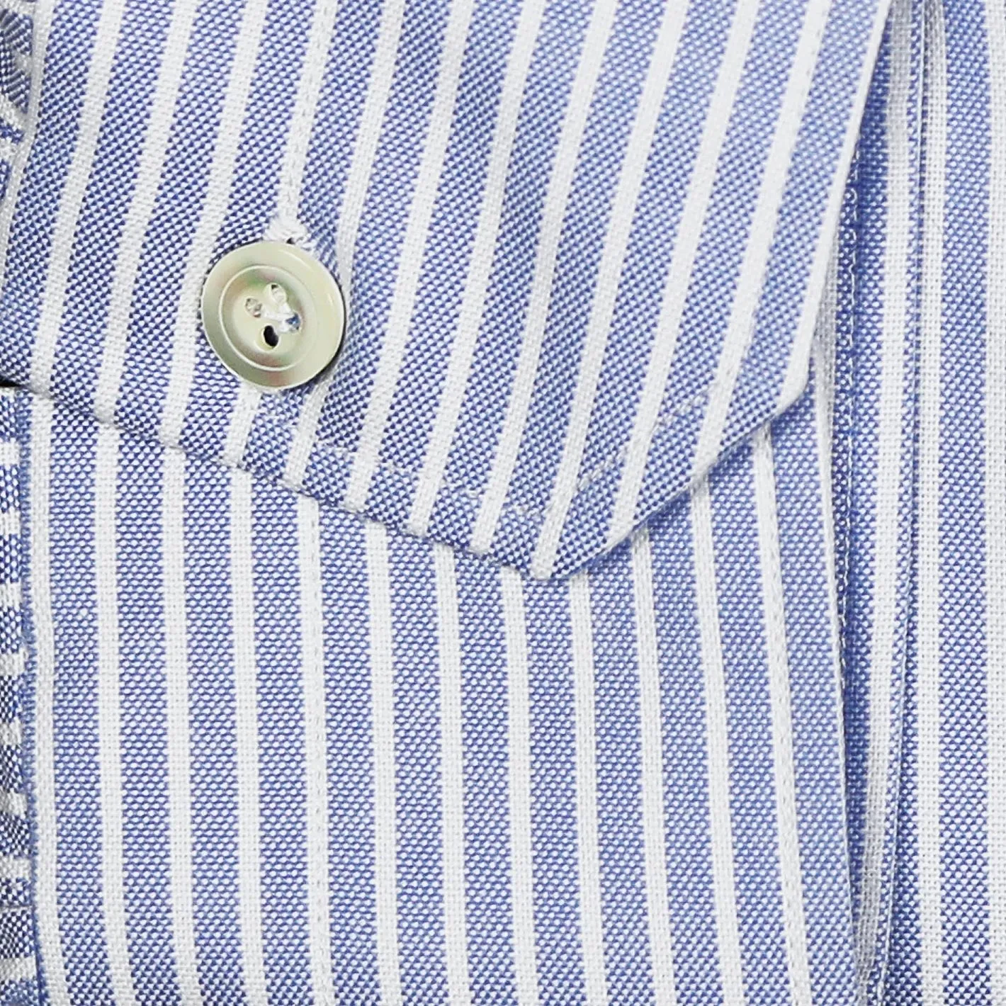 Light Blue Striped Oxford Semi-cutaway Shirt