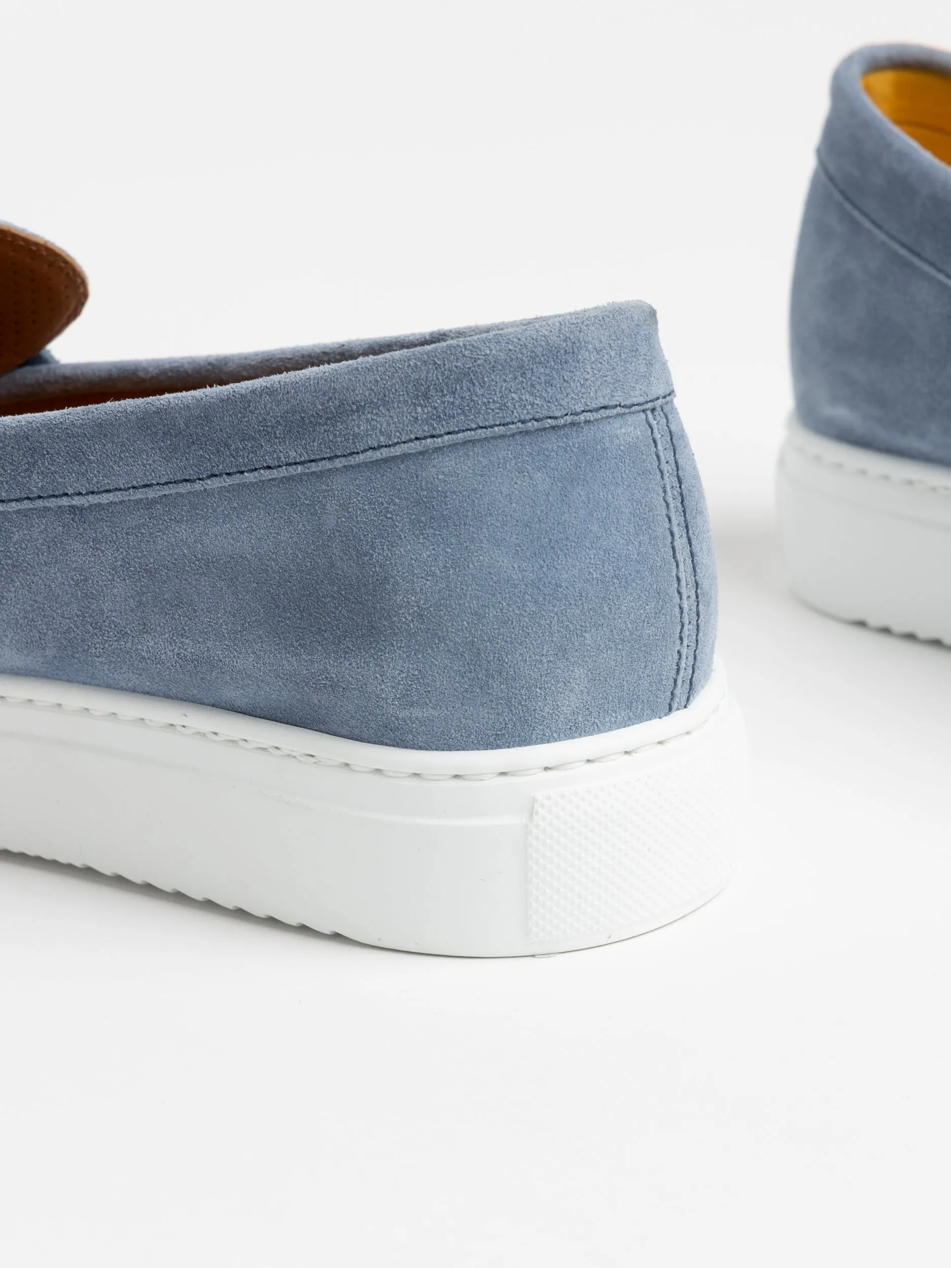 Light Blue Suede Loafer Sneakers