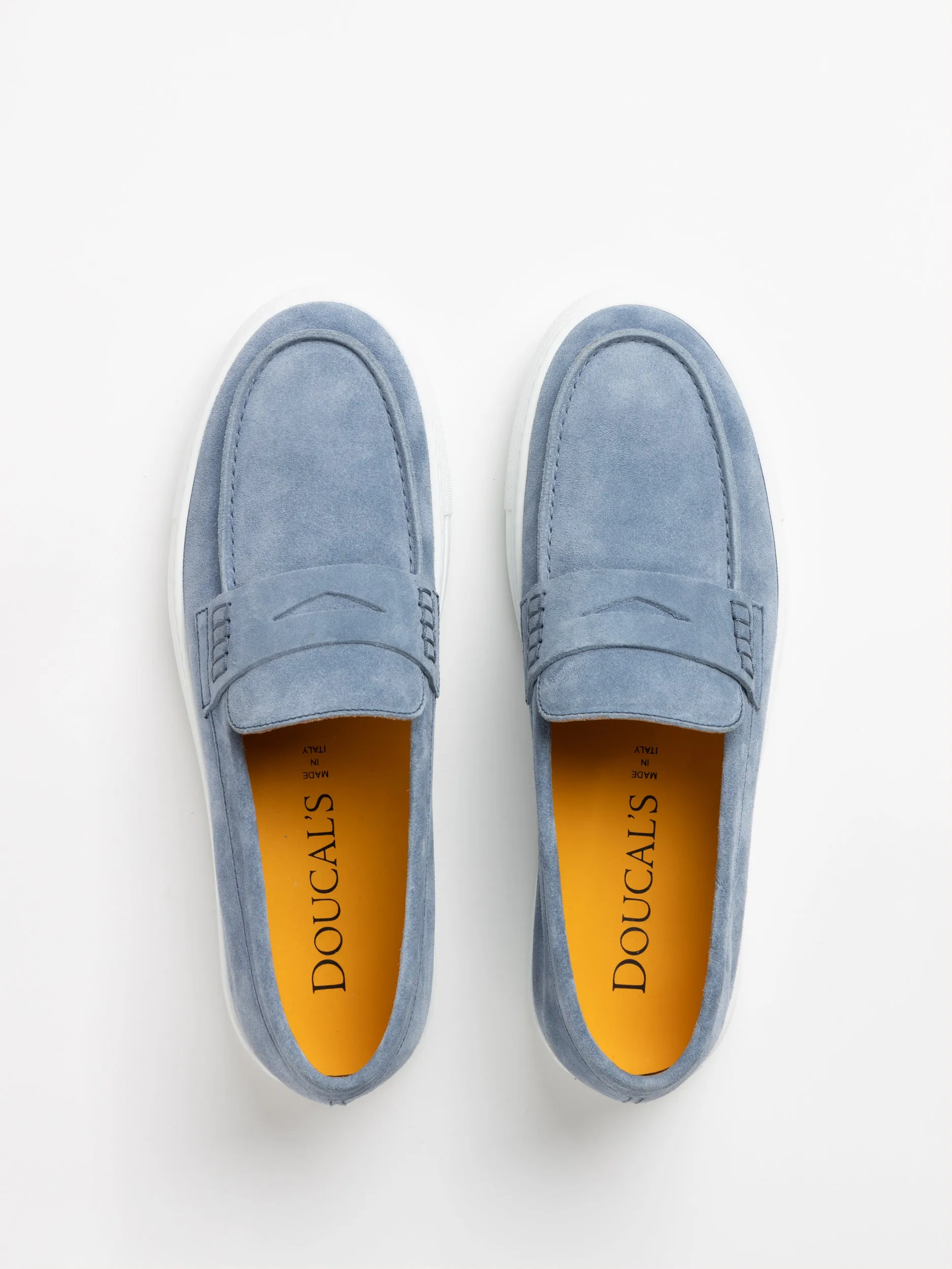 Light Blue Suede Loafer Sneakers