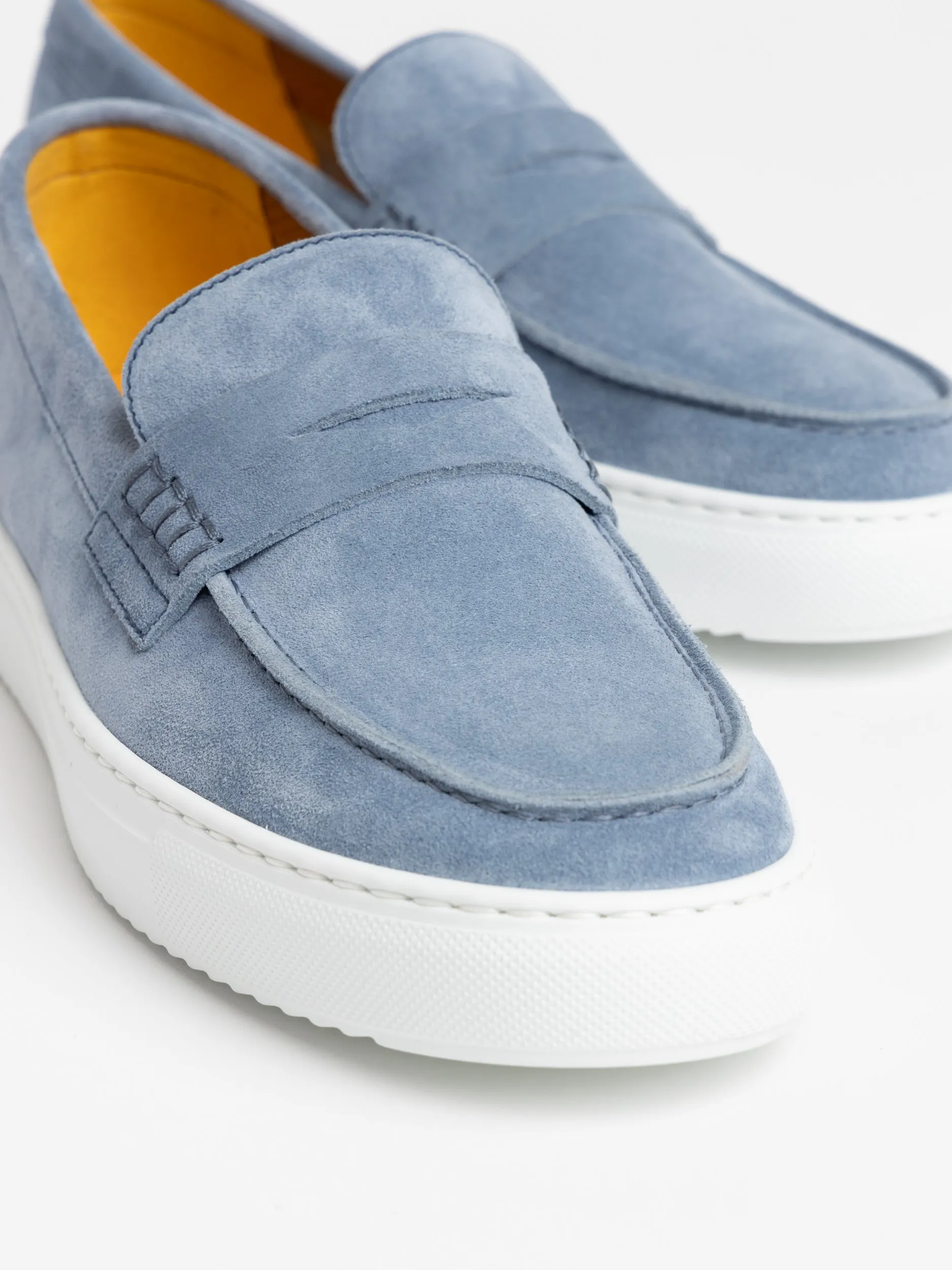 Light Blue Suede Loafer Sneakers