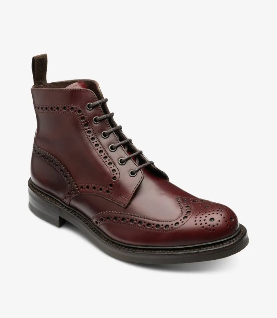 LOAKE Bedale Brogue Boot - Brown Calf