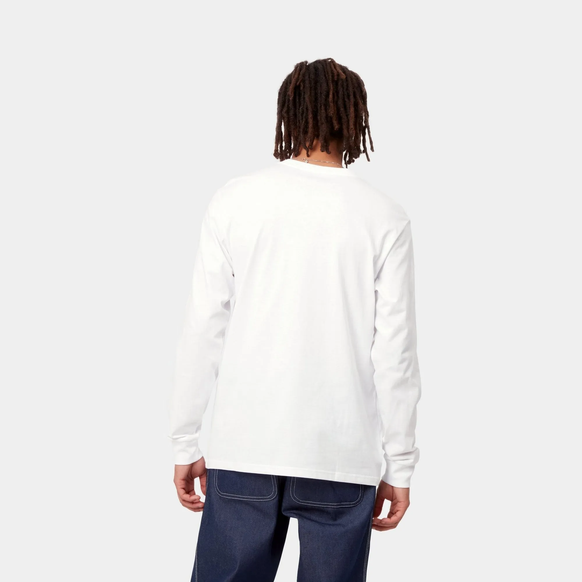 Long Sleeve Pocket T-Shirt | White