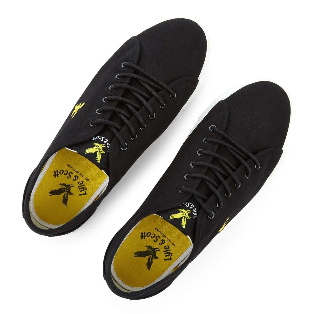 Lyle And Scott Teviot Canvas Plimsoll Trainers - True Black