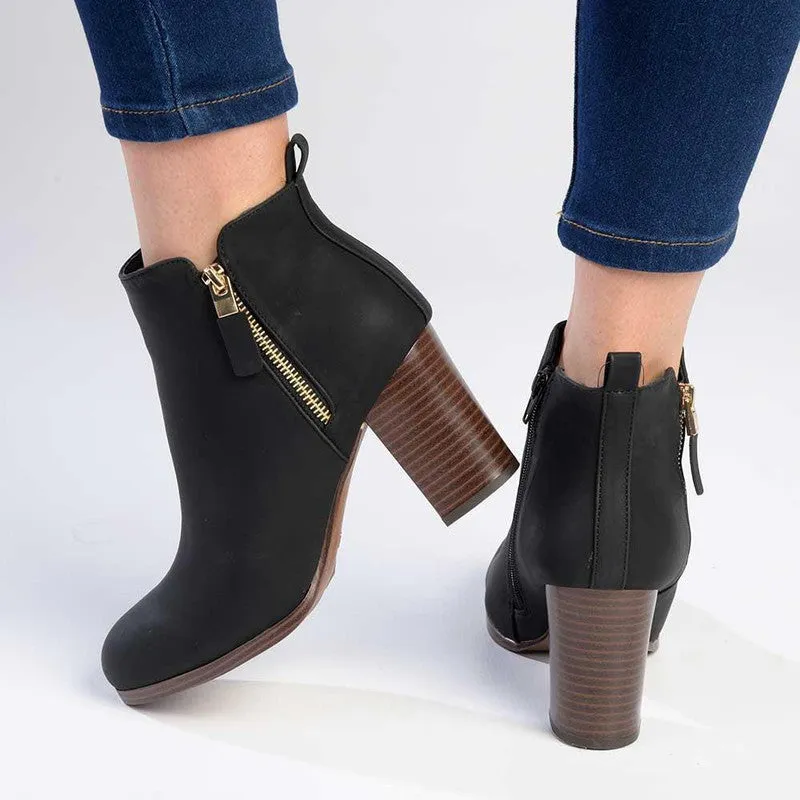 Madison Fern Ankle Boot - Black