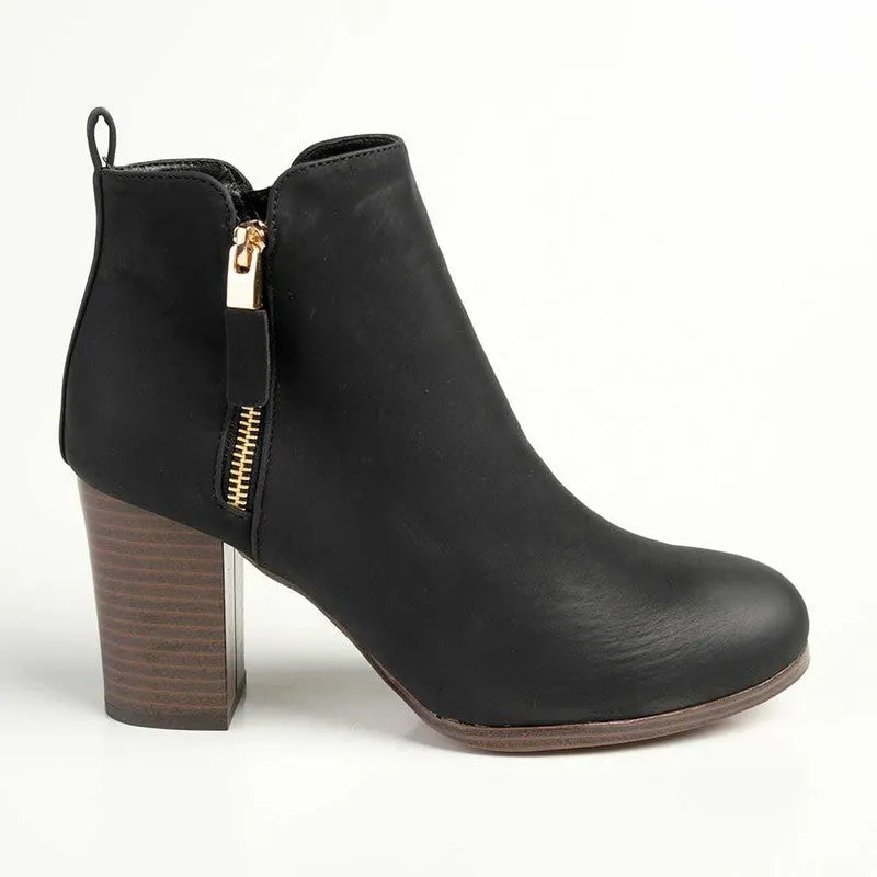 Madison Fern Ankle Boot - Black