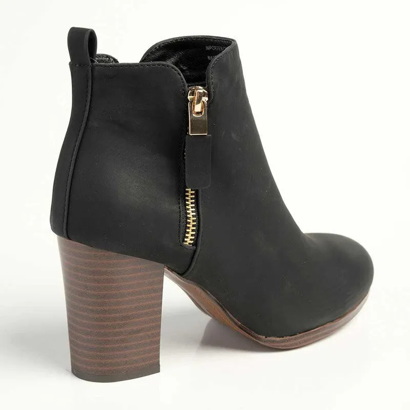 Madison Fern Ankle Boot - Black