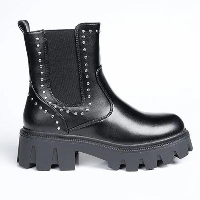 Madison Kika Studded Gusset Boot - Black