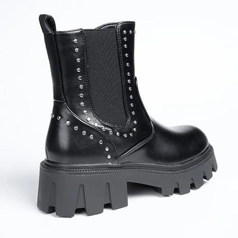 Madison Kika Studded Gusset Boot - Black