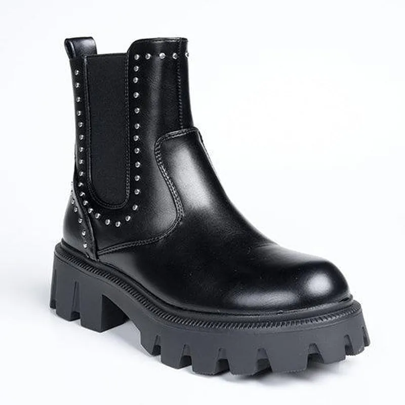 Madison Kika Studded Gusset Boot - Black