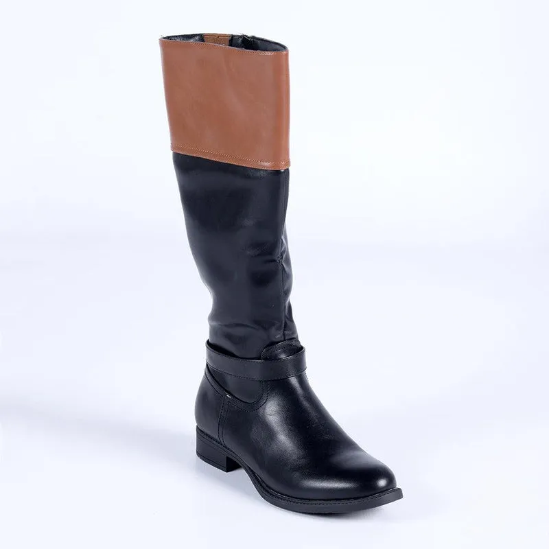 Madison Vienna Two Tone Rider Boot - Black/Tan