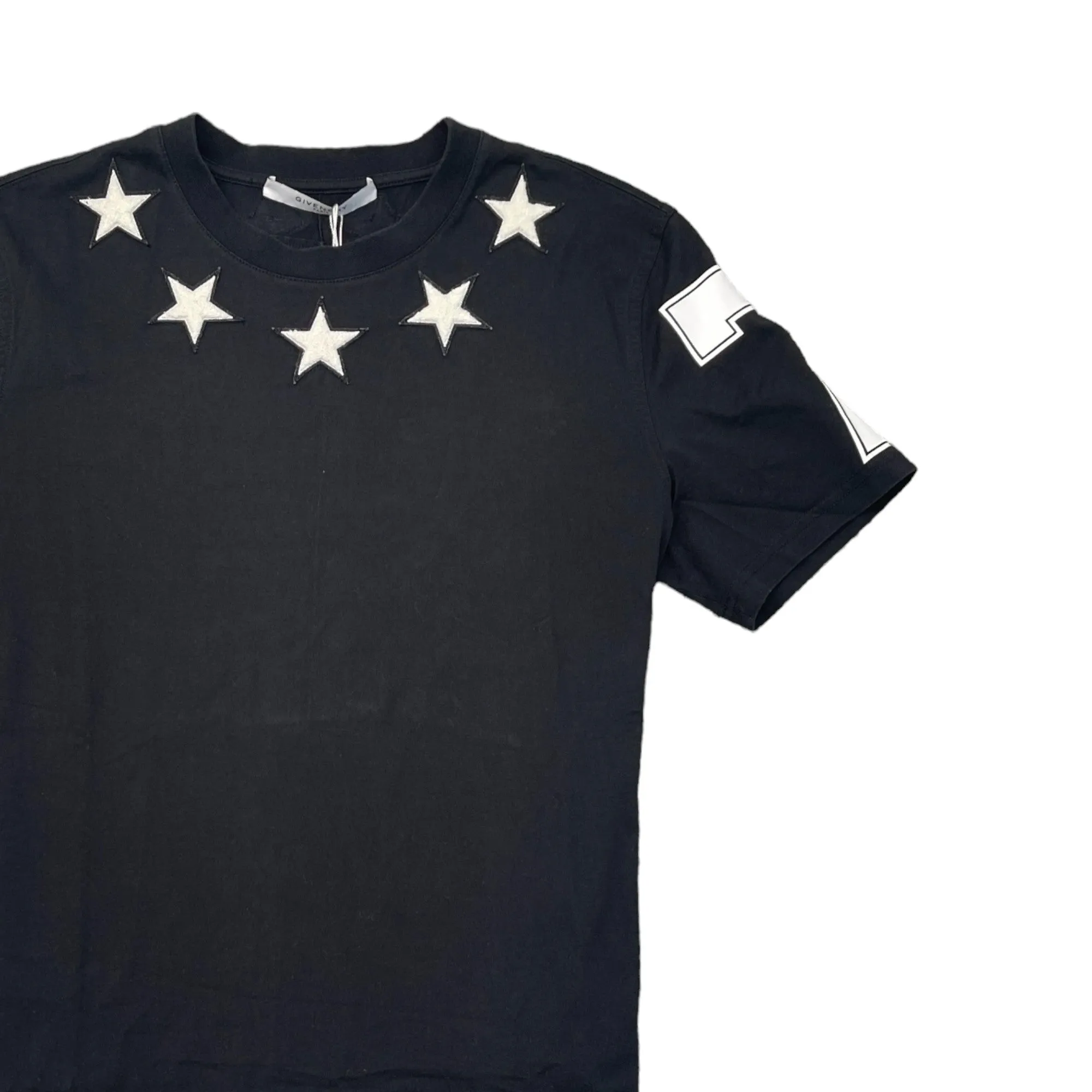 Men's Applique Stars T-Shirt Black Size M