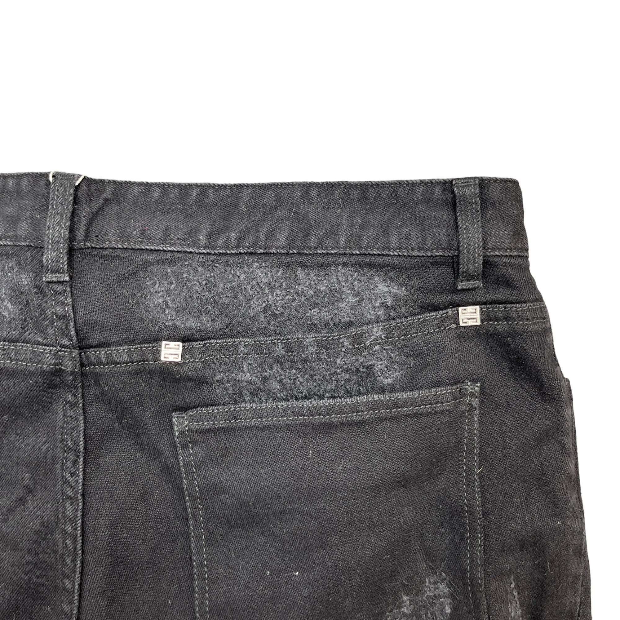 Men's Distressed Jeans Black Size XL