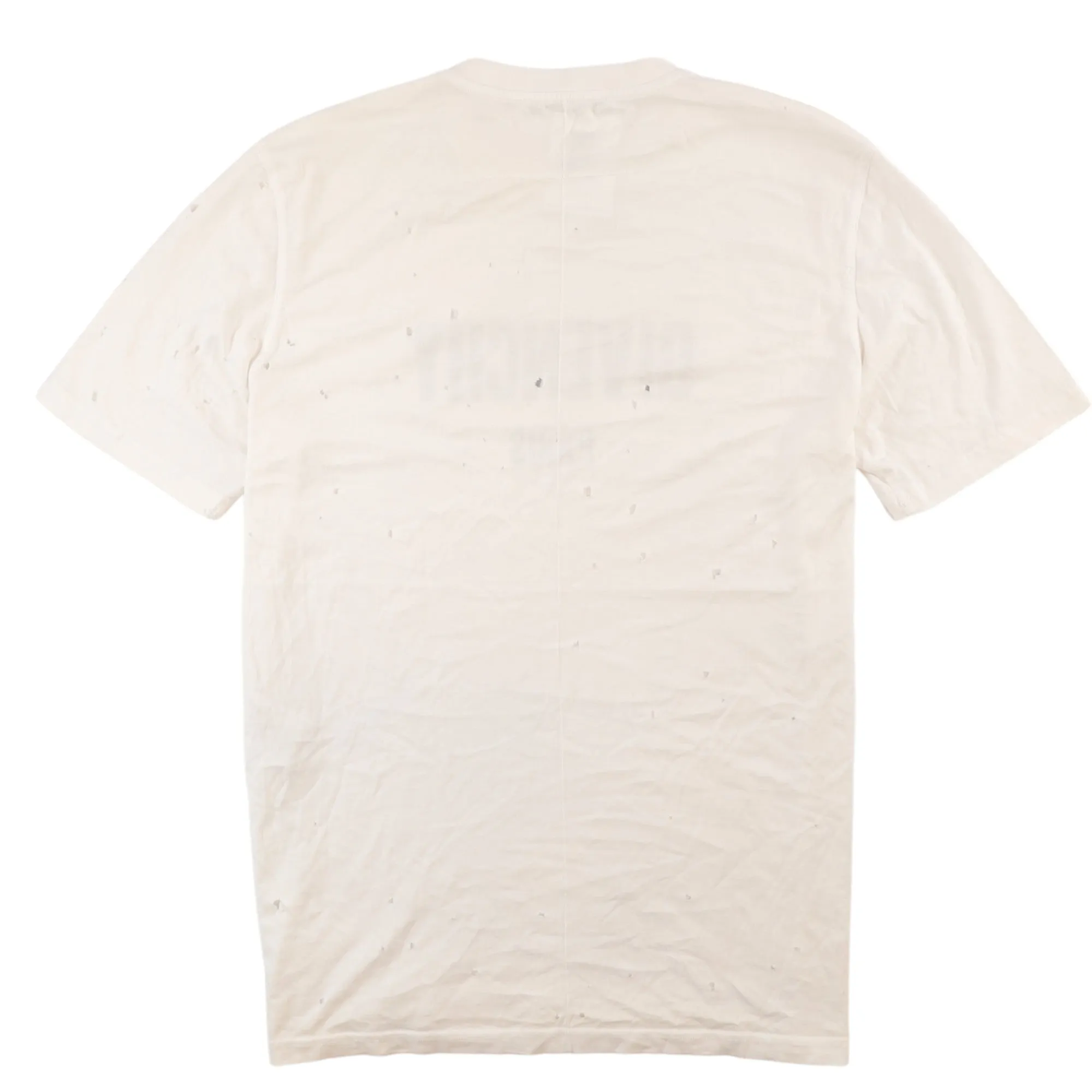 Men's Distressed Logo T-Shirt White Size XS