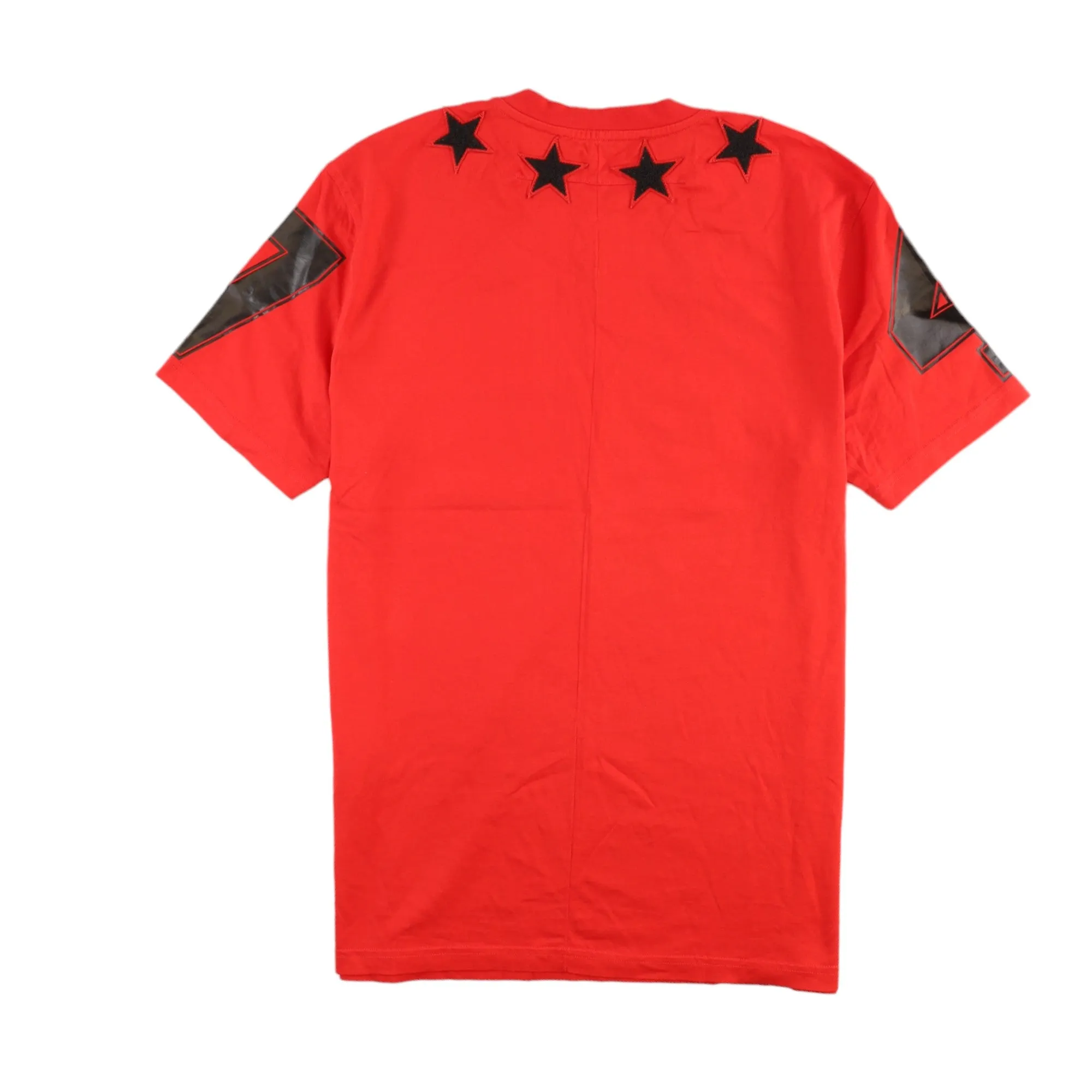 Men's Embroidered Star T-Shirt Red Size L