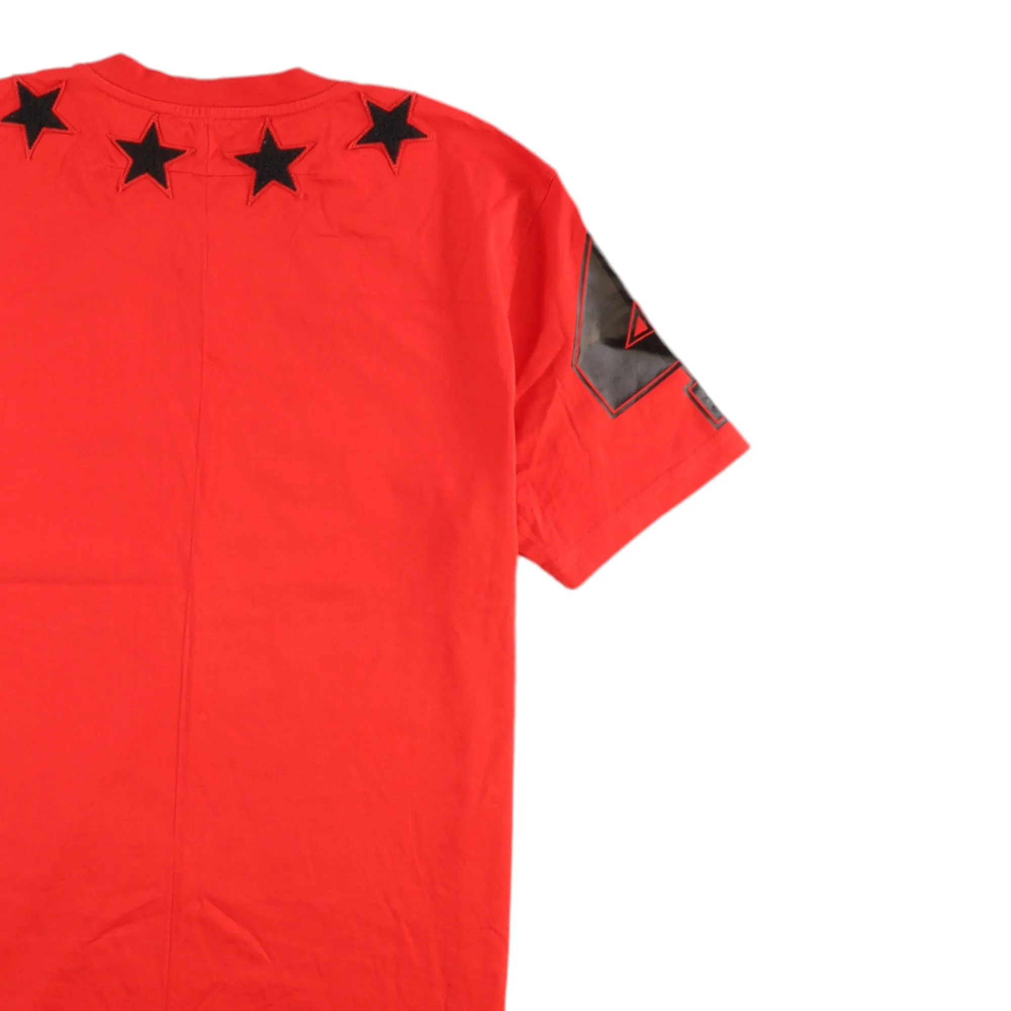 Men's Embroidered Star T-Shirt Red Size L