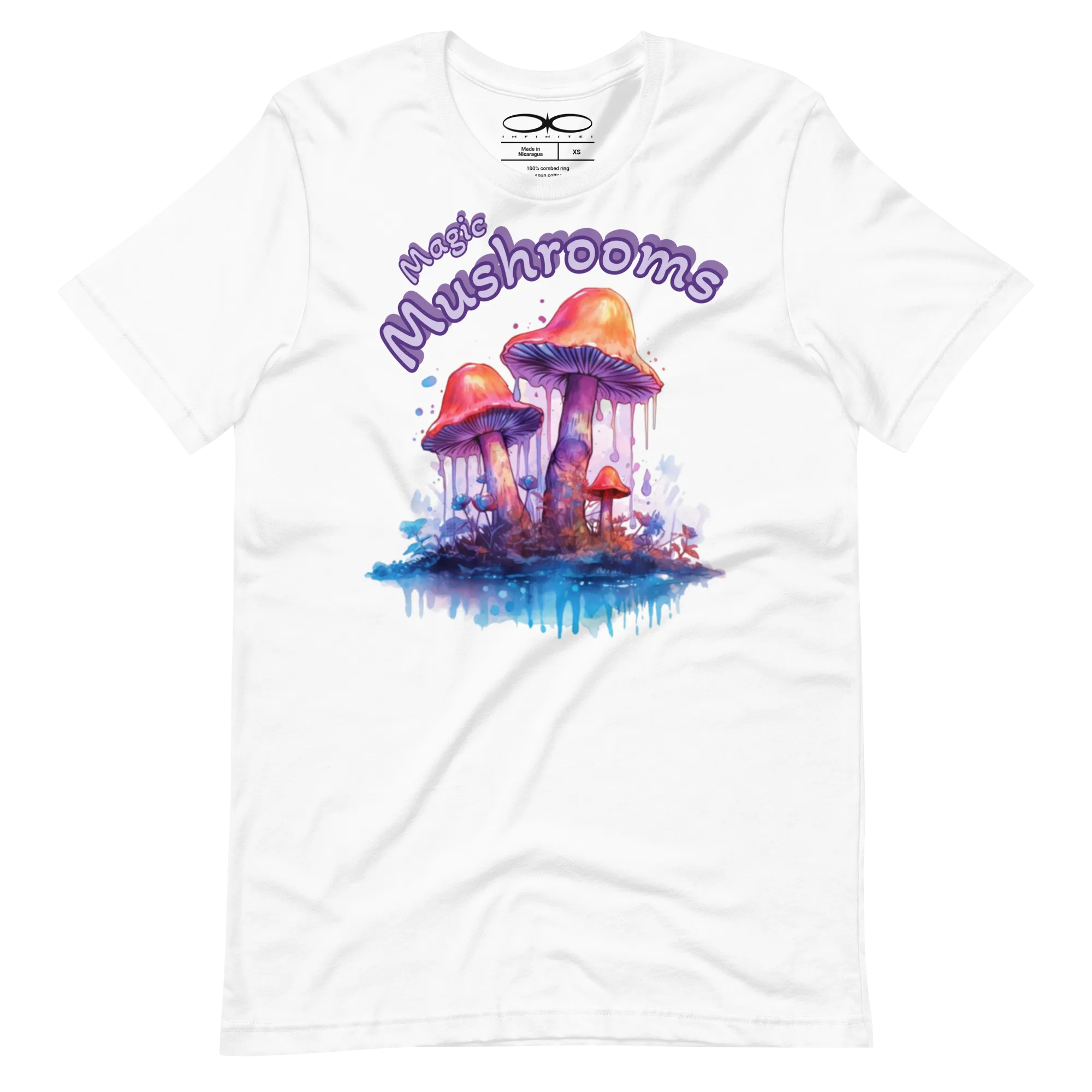 Men's Magic Mushrooms Watercolor Graphic T-Shirt