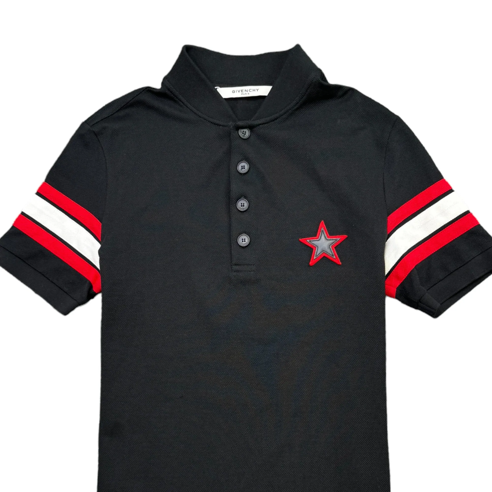 Men's Star Polo Shirt Black Size XS