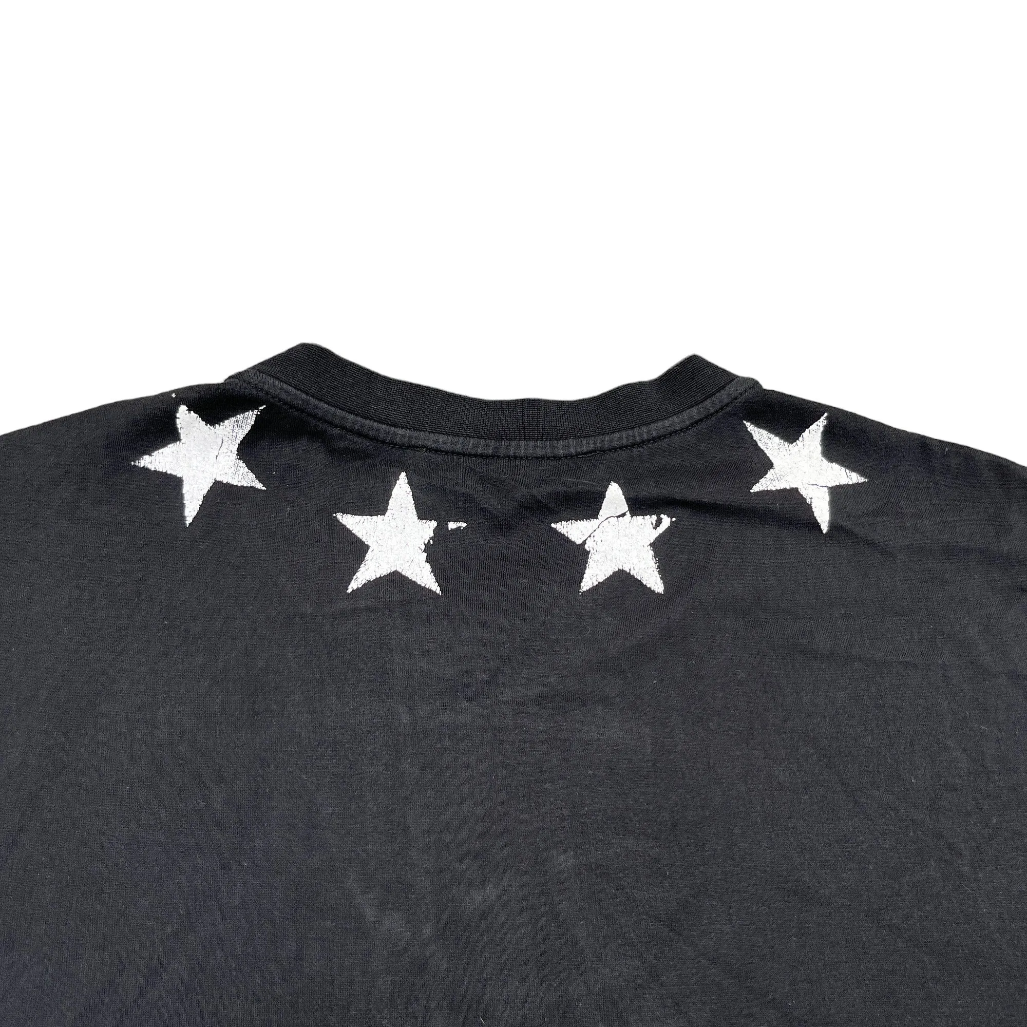 Men's Star Print T-Shirt Black Size XXL