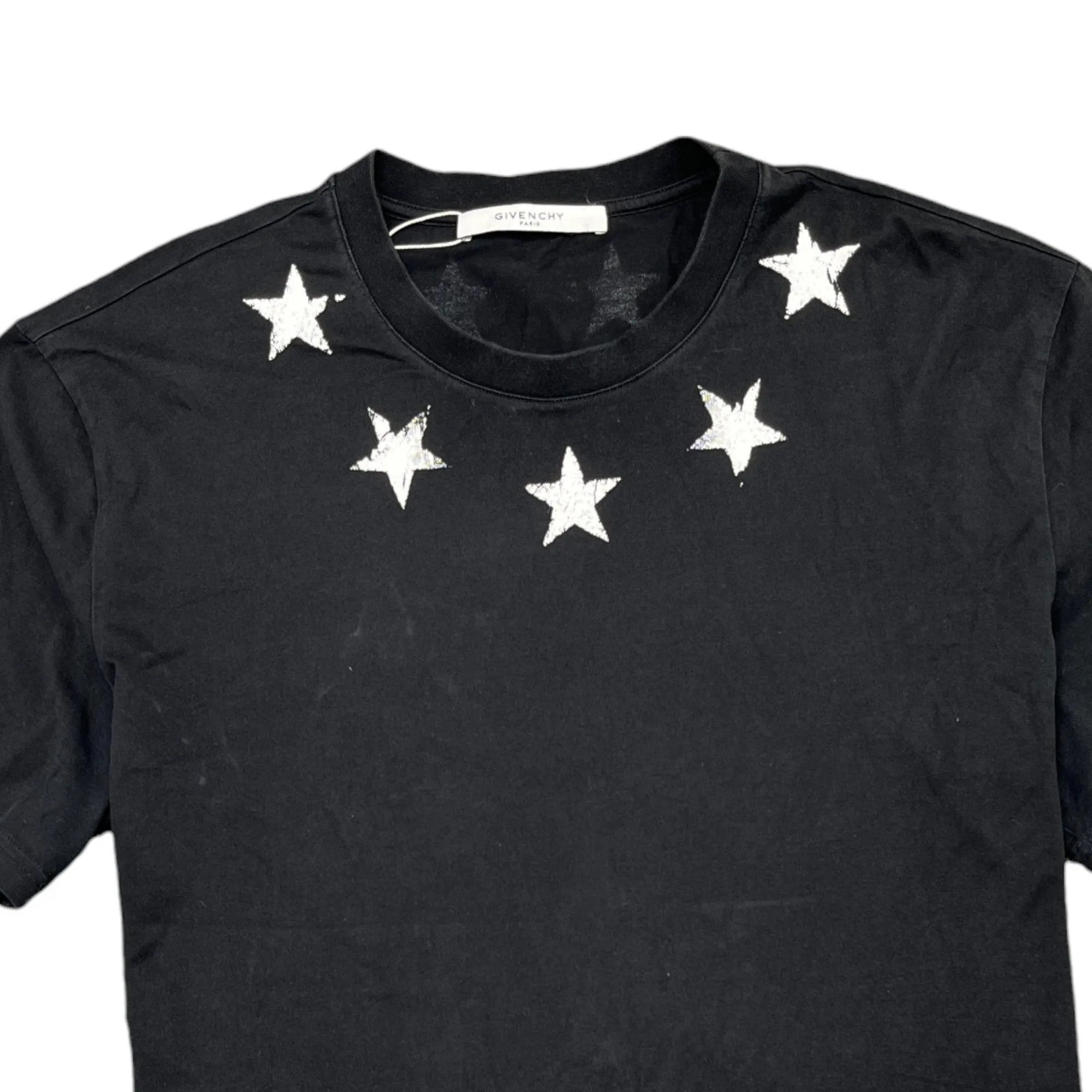 Men's Star Print T-Shirt Black Size XXL