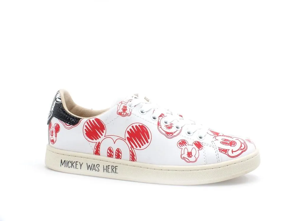 MOA Master Of Arts Disney Sneaker Sketch Mickey Mouse White Red Black MC467CO