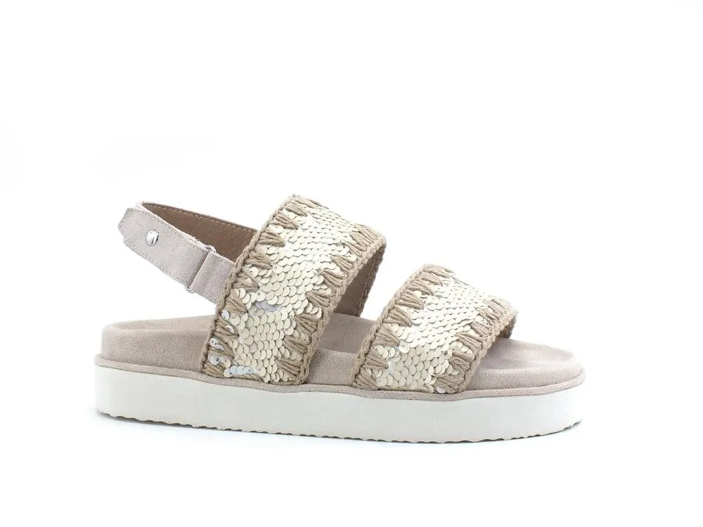 MOU Bio Sandal Strap Sequins Sandalo Pailettes Sequins Chalk MU.SW251002G