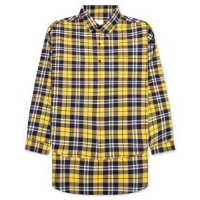 Oversized Asymmetrical Smock Shirt - Dark Yellow