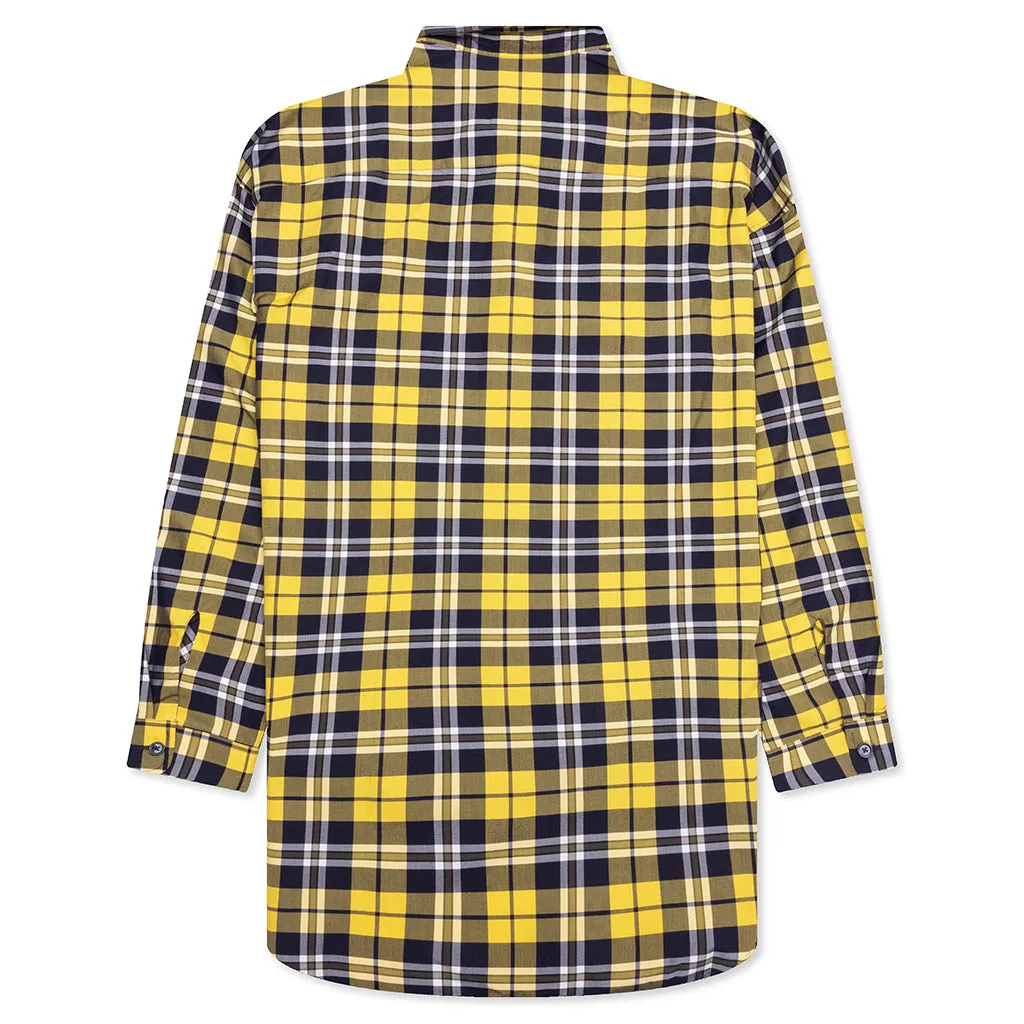 Oversized Asymmetrical Smock Shirt - Dark Yellow