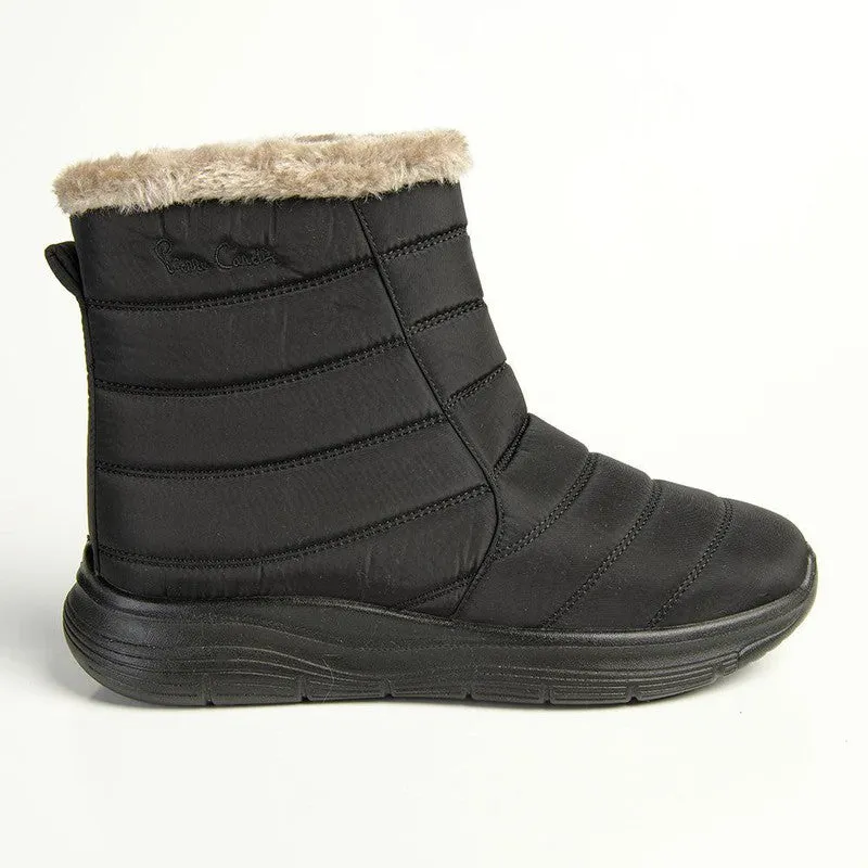 Pierre Cardin Eskimo Fur Collar Ankle Boot - Black