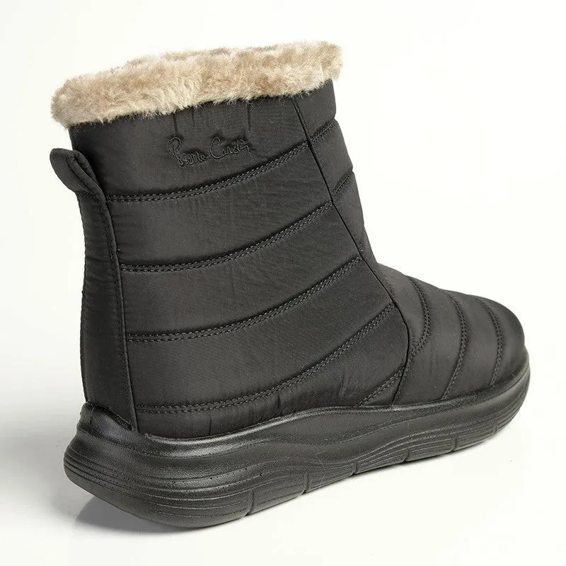 Pierre Cardin Eskimo Fur Collar Ankle Boot - Black