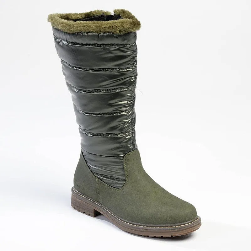 Pierre Cardin Full Length Puff Boot - Olive