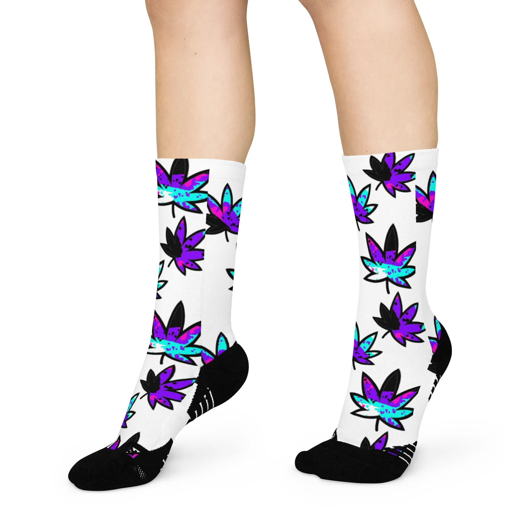 Purple Drip Leaf Basketball socks