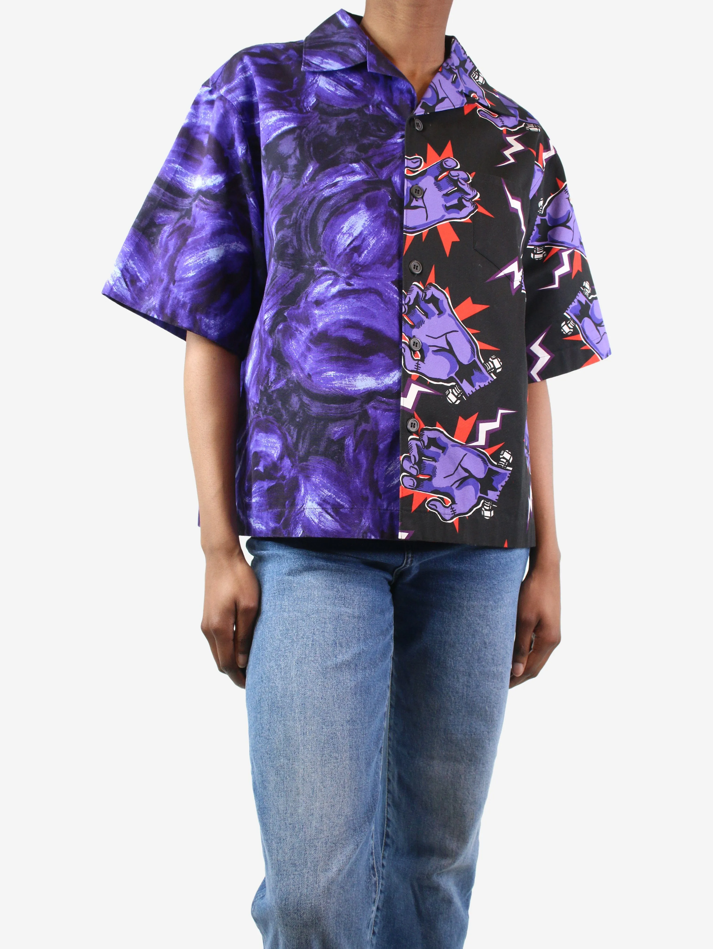 Purple Frankenstein collection boxy fit shirt - size M