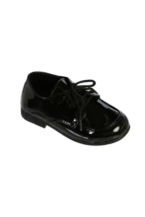 "Berkeley" Kids Black Moc-Toe Oxford Tuxedo Shoes