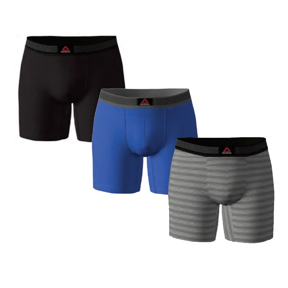 Reebok Men's 3 Pack Featherweight Boxer Briefs