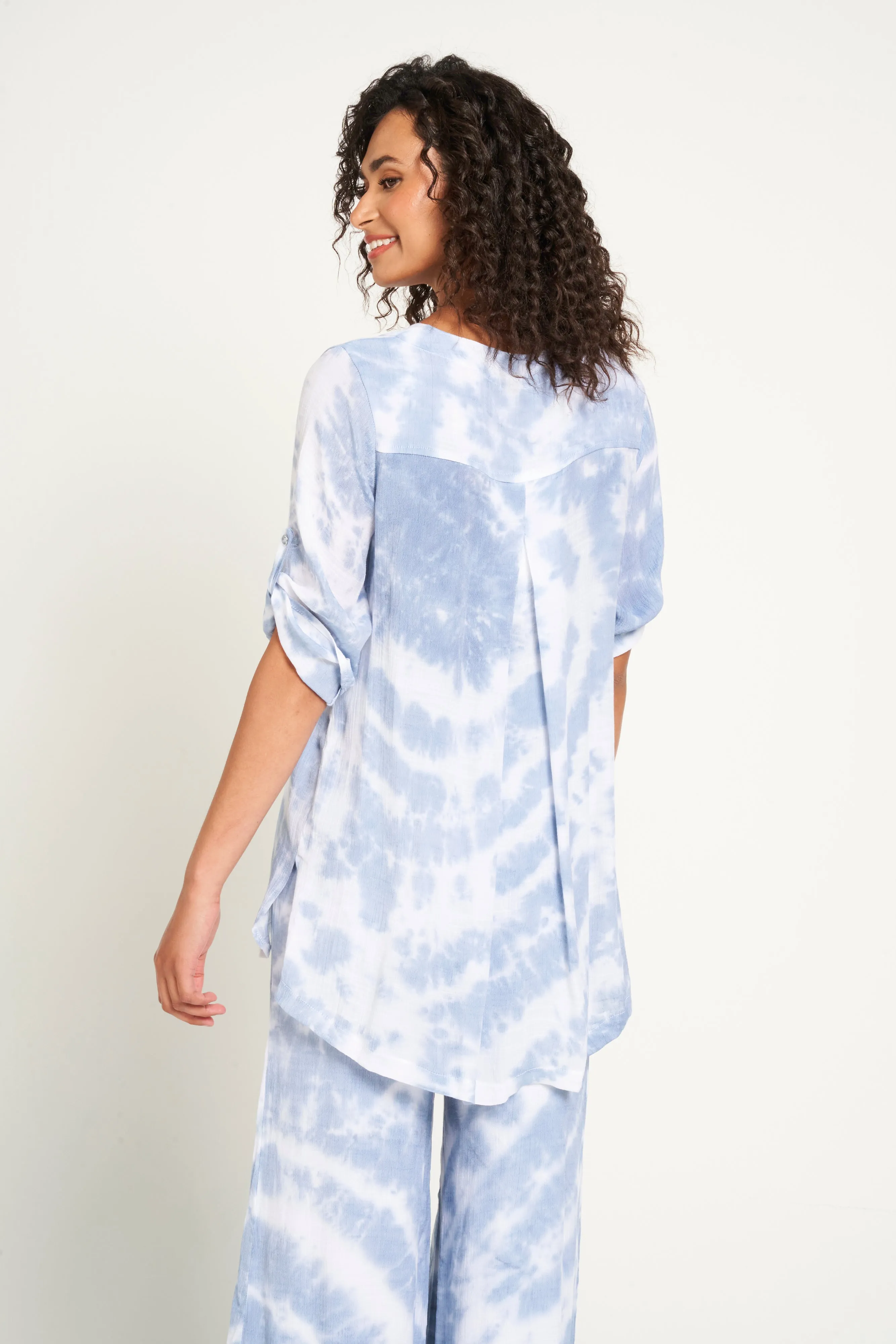 Saloos Tie & Dye Button Through Tunic Shirt