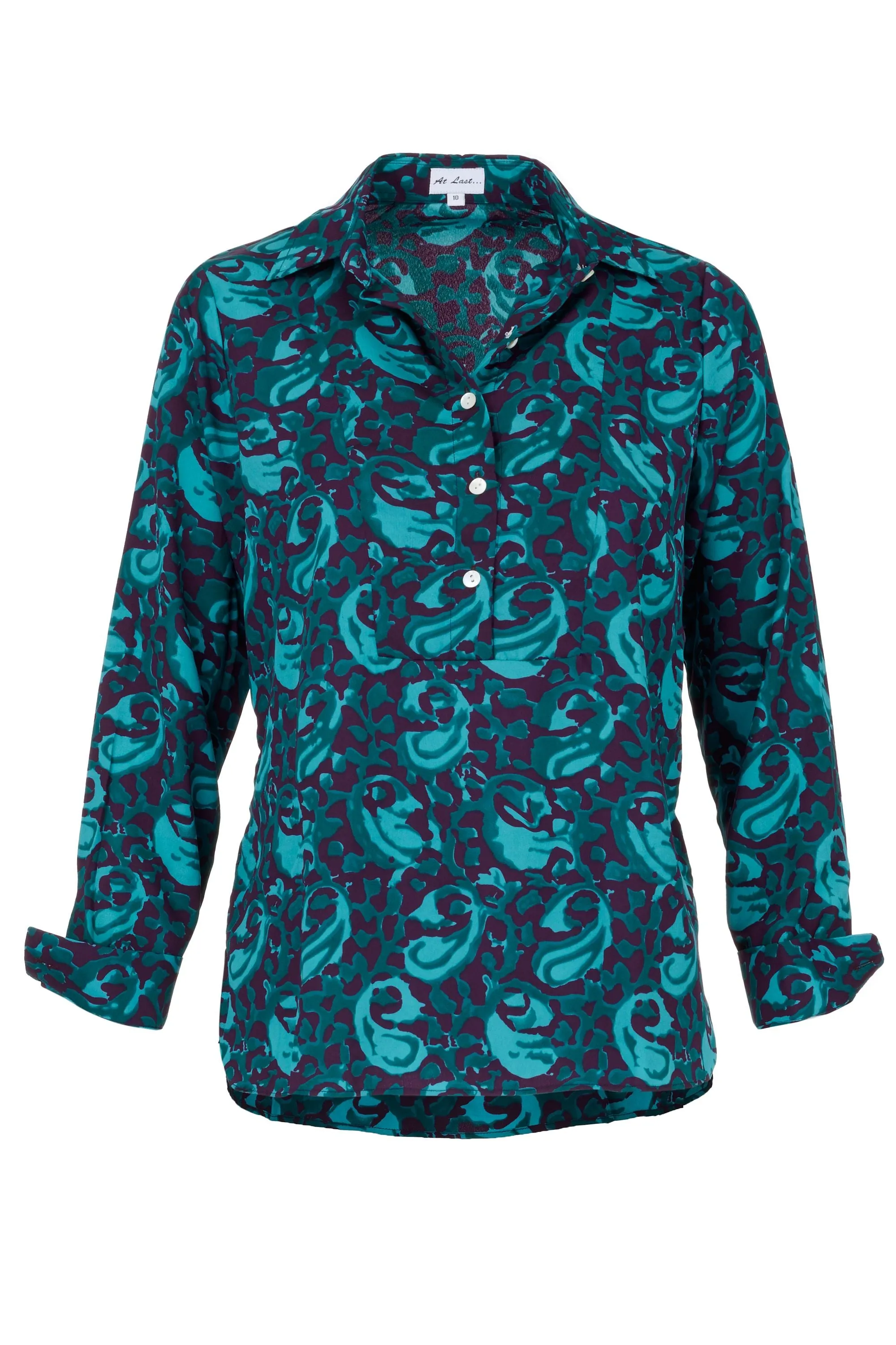 Soho Shirt in Turquoise & Purple Swirl